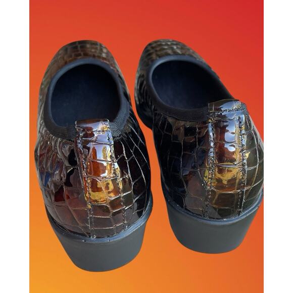 Josef Seibel Bridget Brown Patent Croc Wedges Womens US 9.5 EU 40 Walking Shoes - Picture 5 of 11